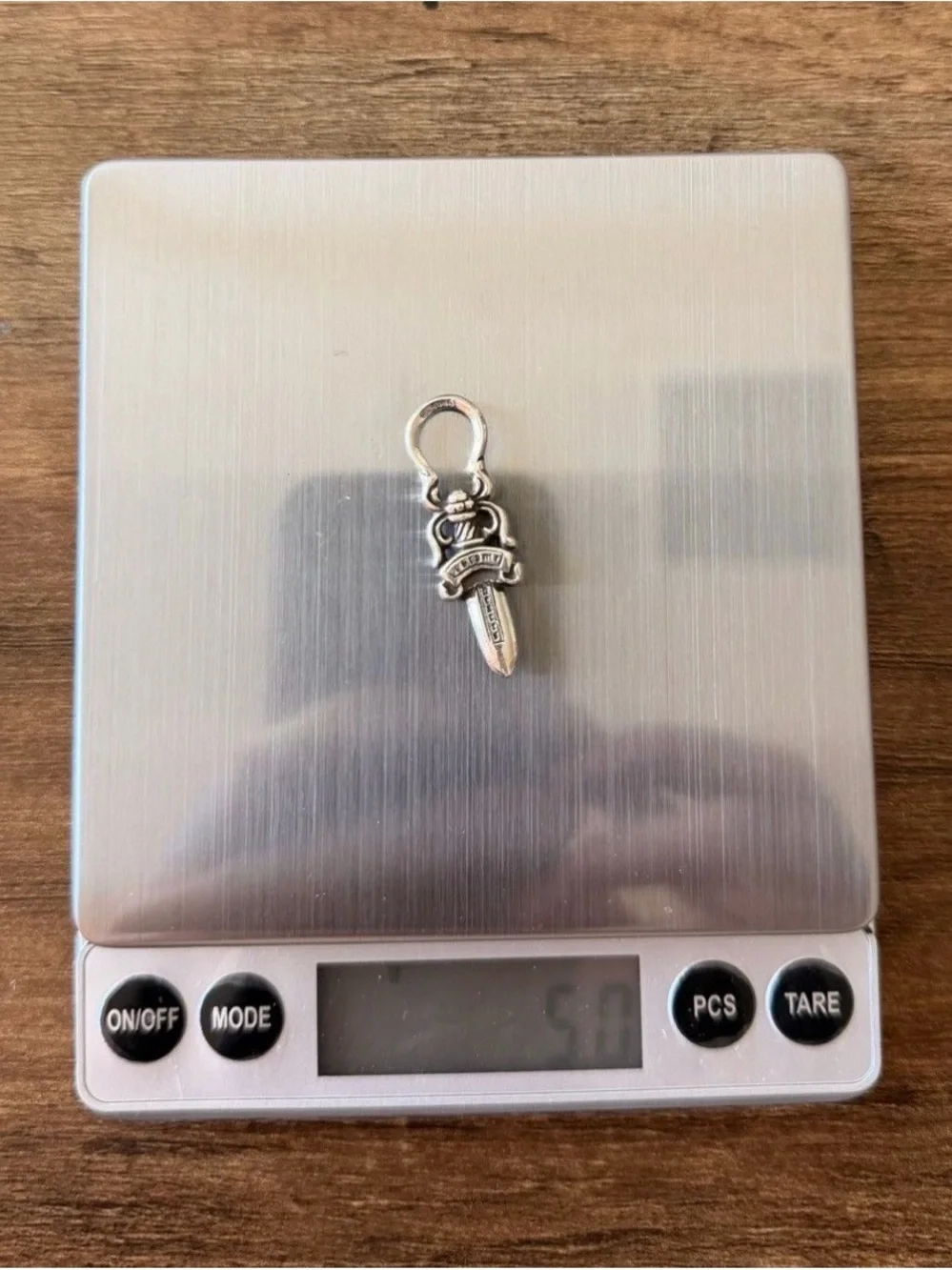 Chrome Hearts Silver Dagger Charm Key Holder - Silver